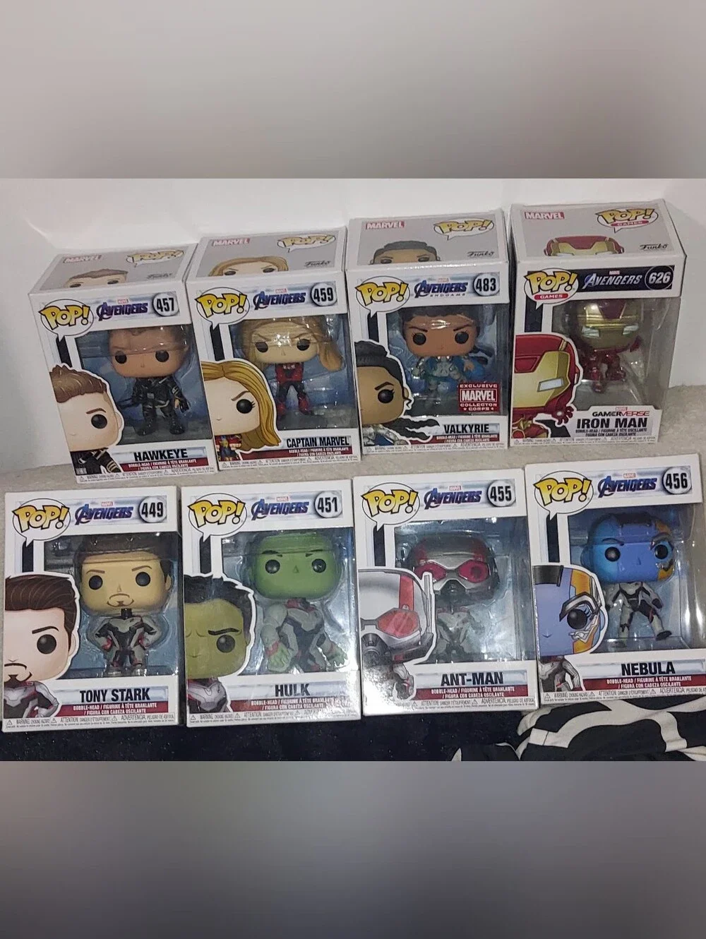 Funko Pop! Lot Marvel Avengers: Endgame (8 Figures)-IronMan/Hulk/Valkyrie/Stark
